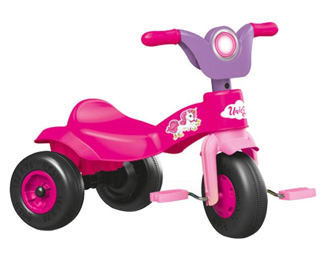 Triciclo pedales plástico unicornio rosado