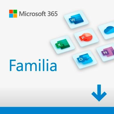 Microsoft 365 Familia (Hasta 6 Personas, Suscripción 15 Meses, Software Descargable. Word, Excel, Power Point, Outlook, Onedrive, Seguridad) Nuevo Office