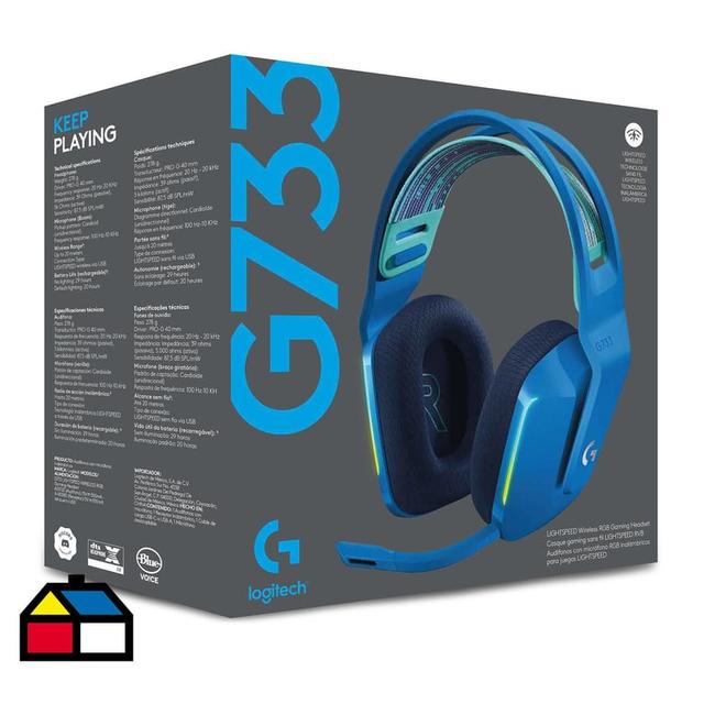 Audífono gamer bluetooth con micrófono serie G733 azul