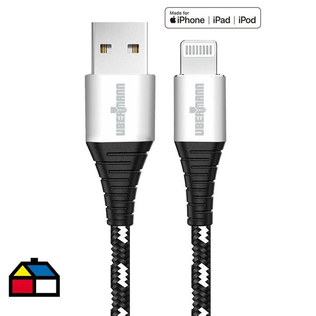 Cable carga rápida USB a Lightning hecho con Kevlar 2 mts