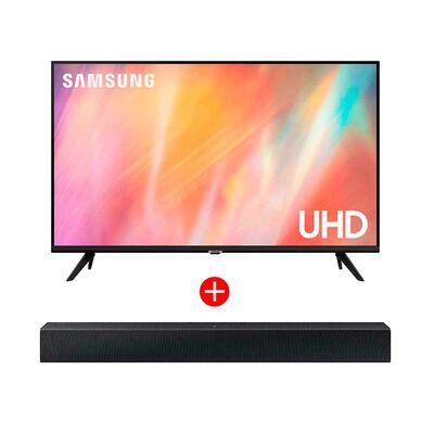 Combo LED 50" Samsung UN50AU7090GX Smart TV 4K UHD + Soundbar HW-C400/ZS Negro
