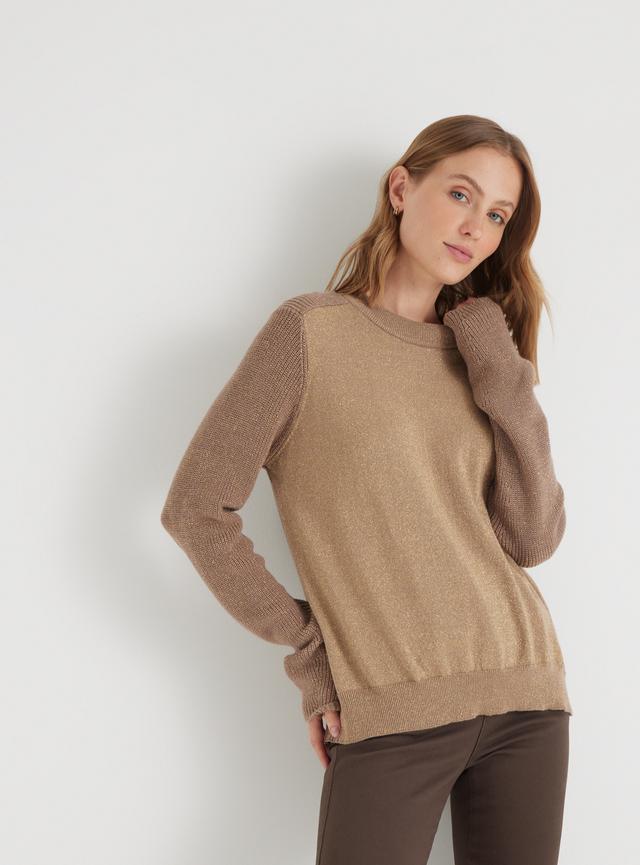 Sweater Mix De Textura Y Brillo