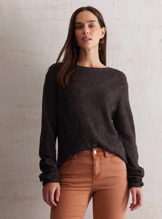 Sweater Jaspeado Con Diseño Textura Frontal