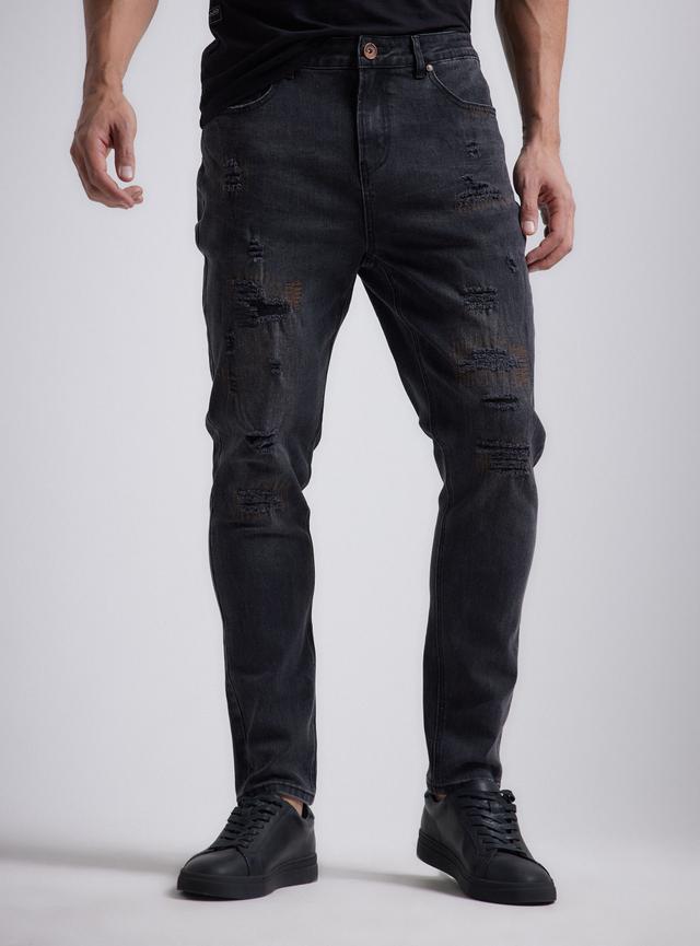 Jeans Roturas con Zigzag Cobre