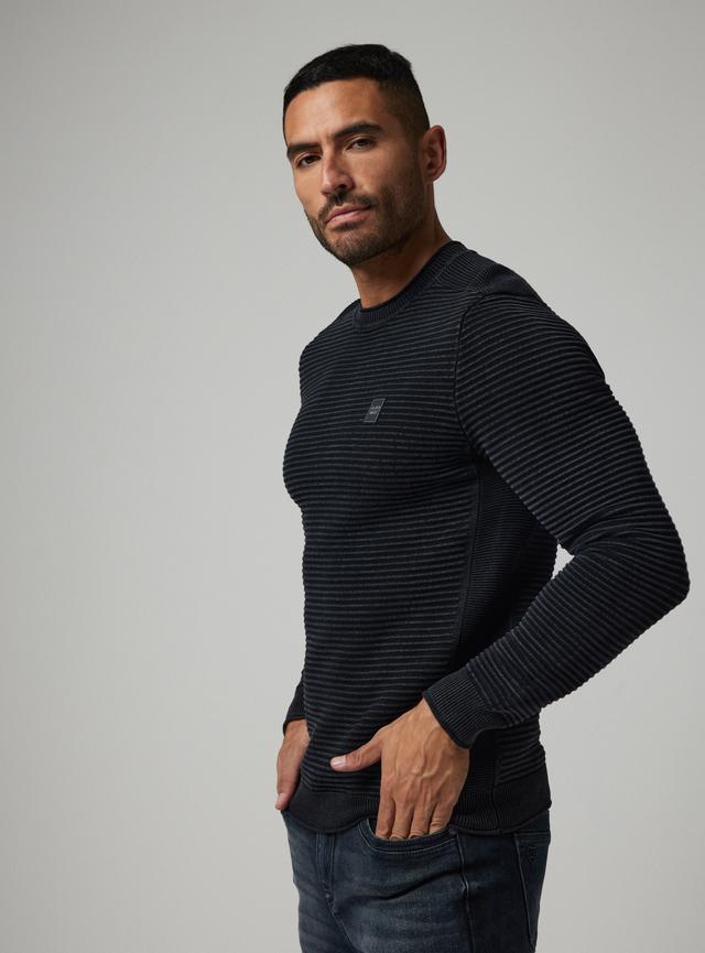 Sweater Punto Textura Líneas Lavado