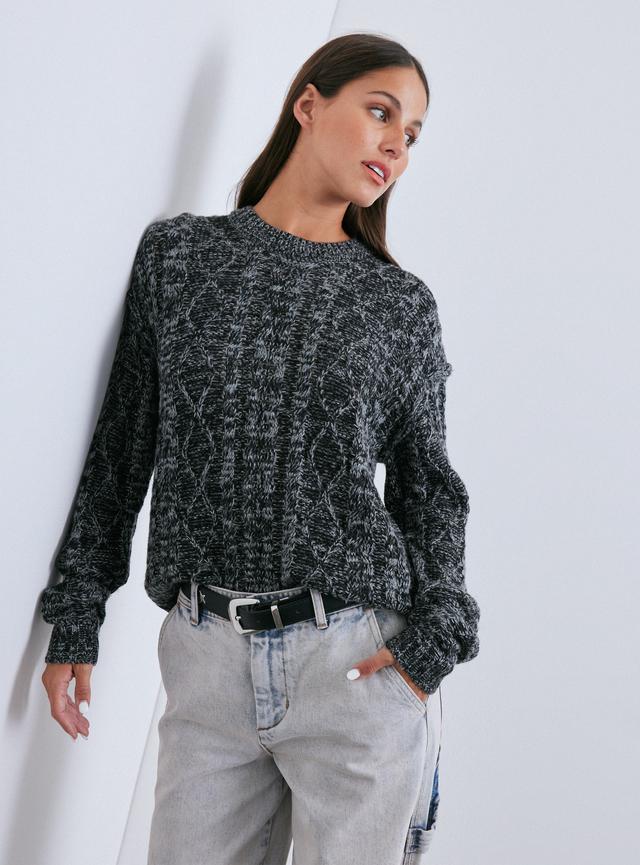 Sweater Melange Diseño Trenza