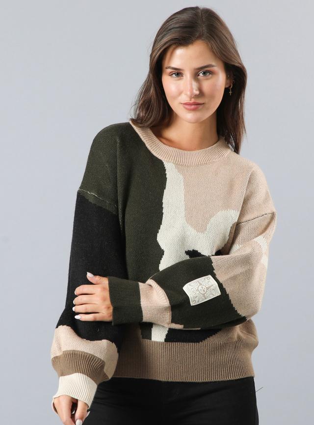 Sweater Diseño Jacquard Cuello Redondo